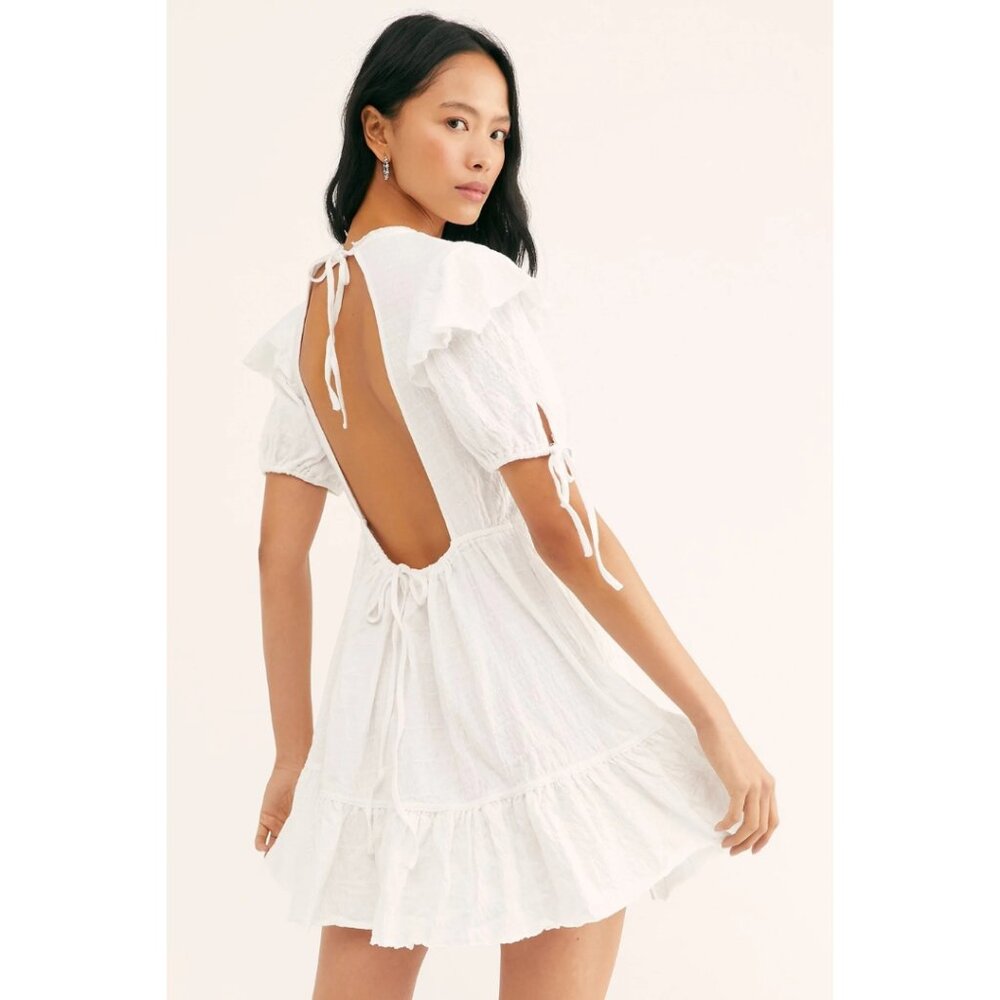 Free People Beach White Iris Mini Dress - Small
